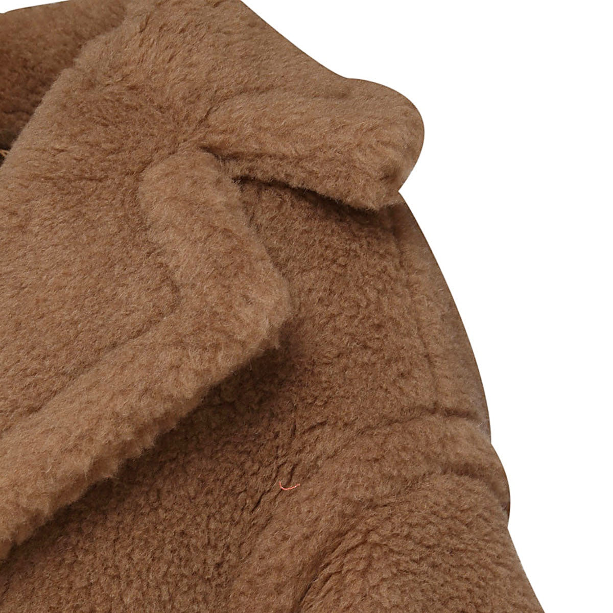 CAMEL WOOL AND SILK BLEND TEDDY COAT