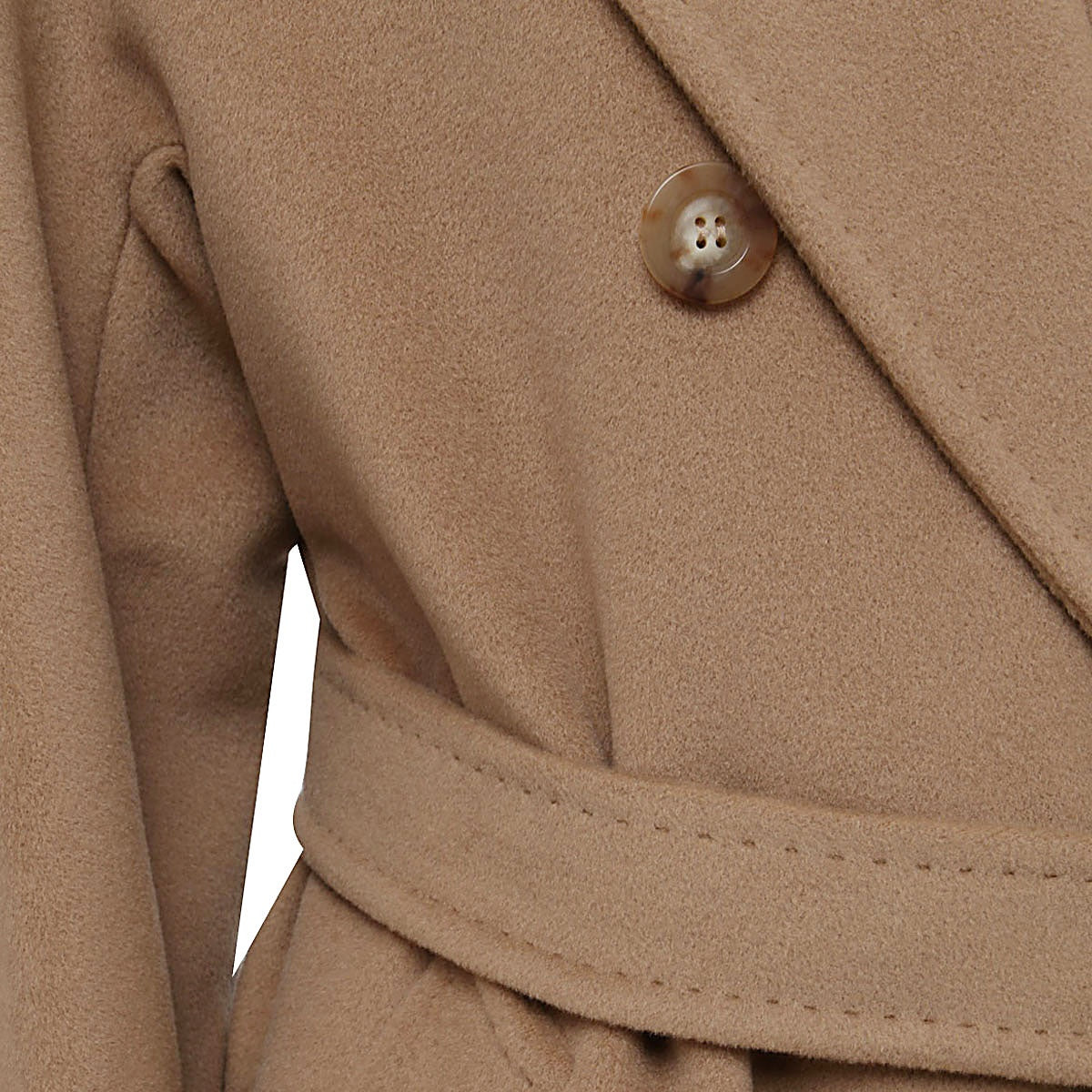 CAMEL VIRGIN WOOL AND CASHMERE BLEND MADAME COAT