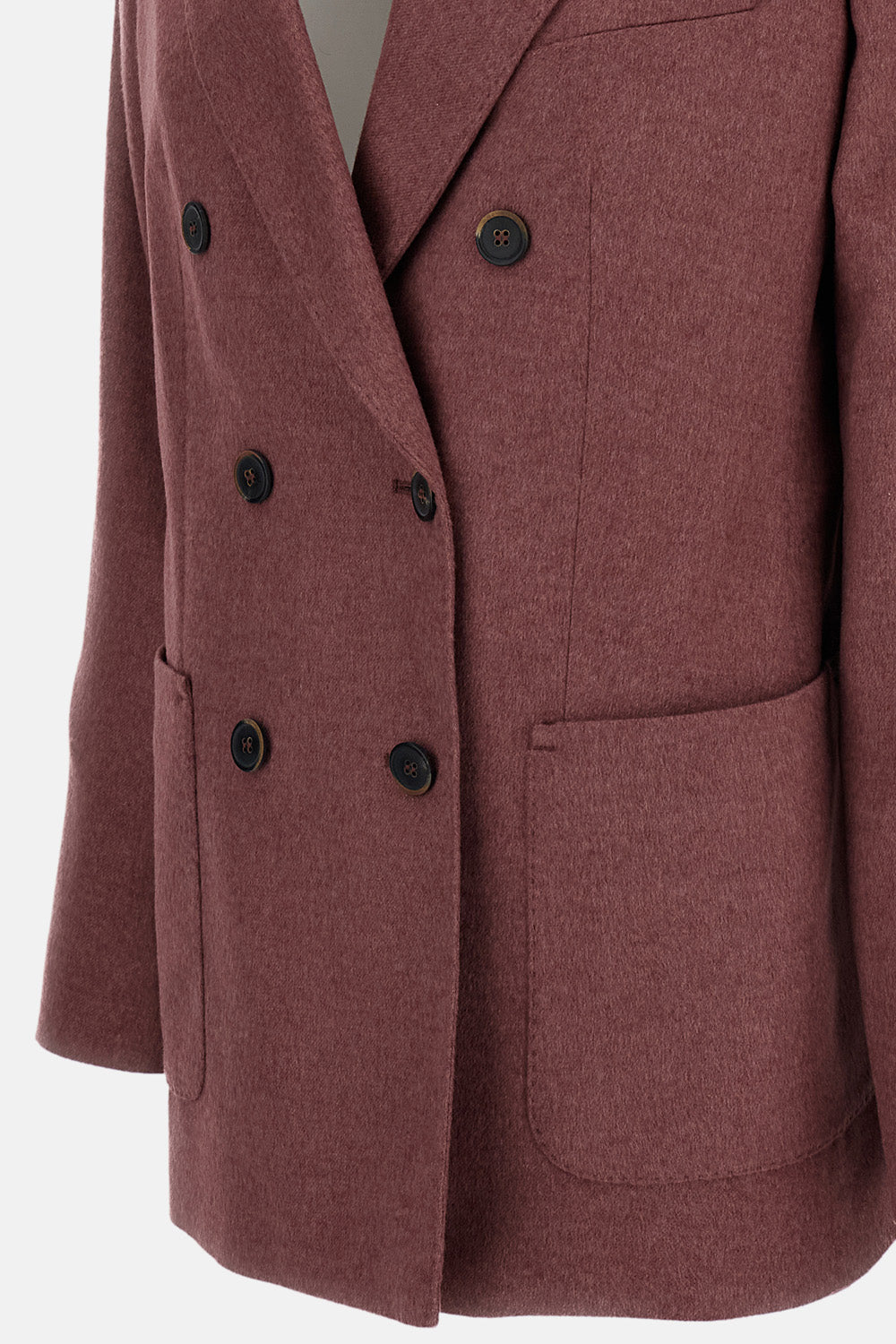 DOUBLE-BREASTED SILK AND CASHMERE TAILORED JACKET