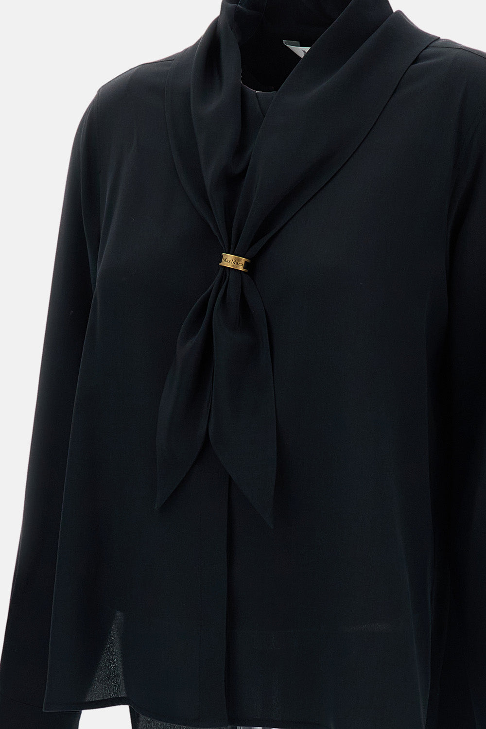 TIE-NECK SCARF SILK SHIRT