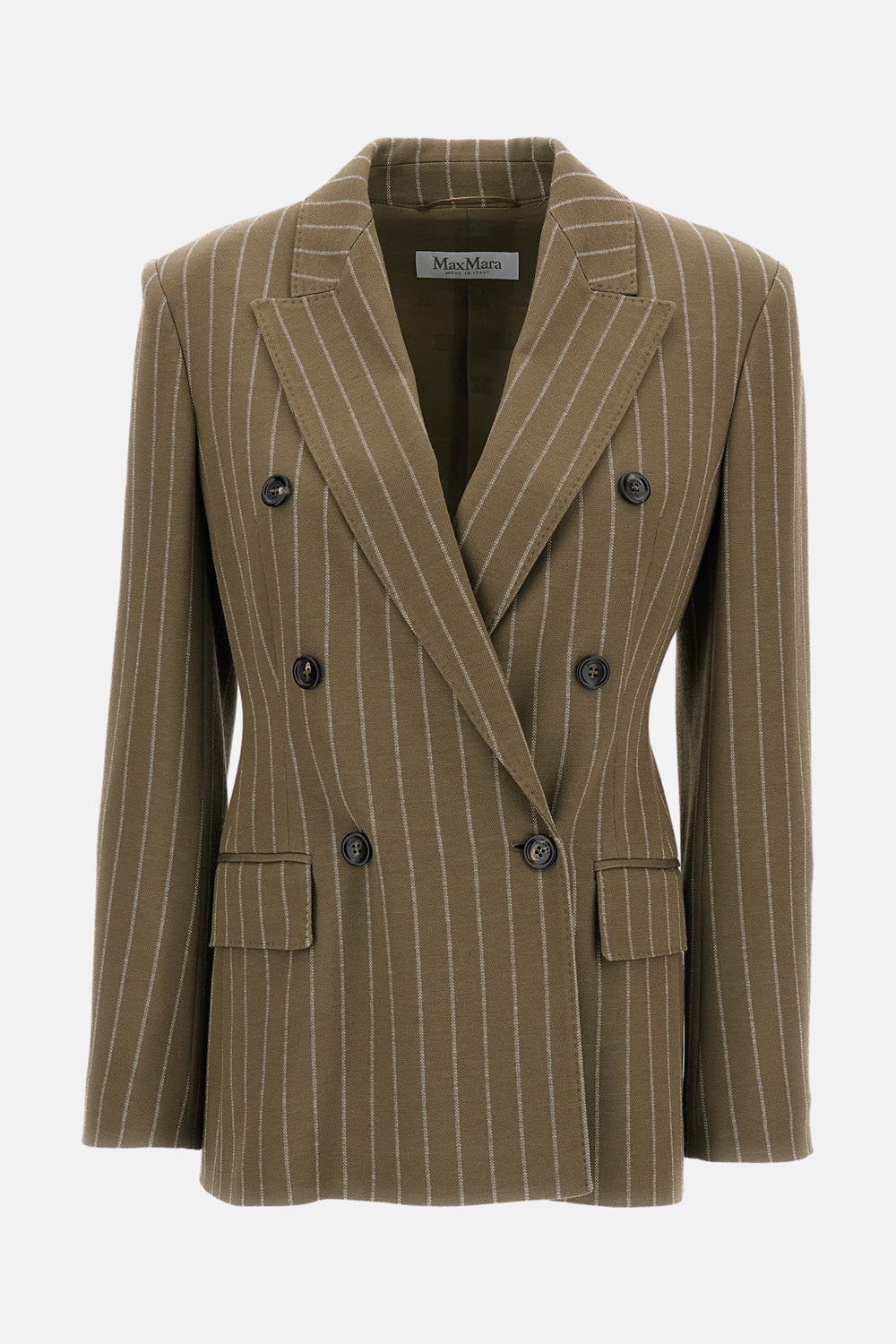 PINSTRIPE DOUBLE-BREASTED BLAZER