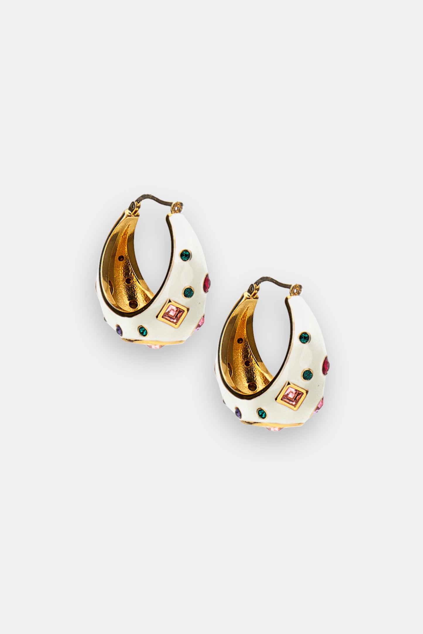 ENAMELED EARRINGS WITH CRYSTALS