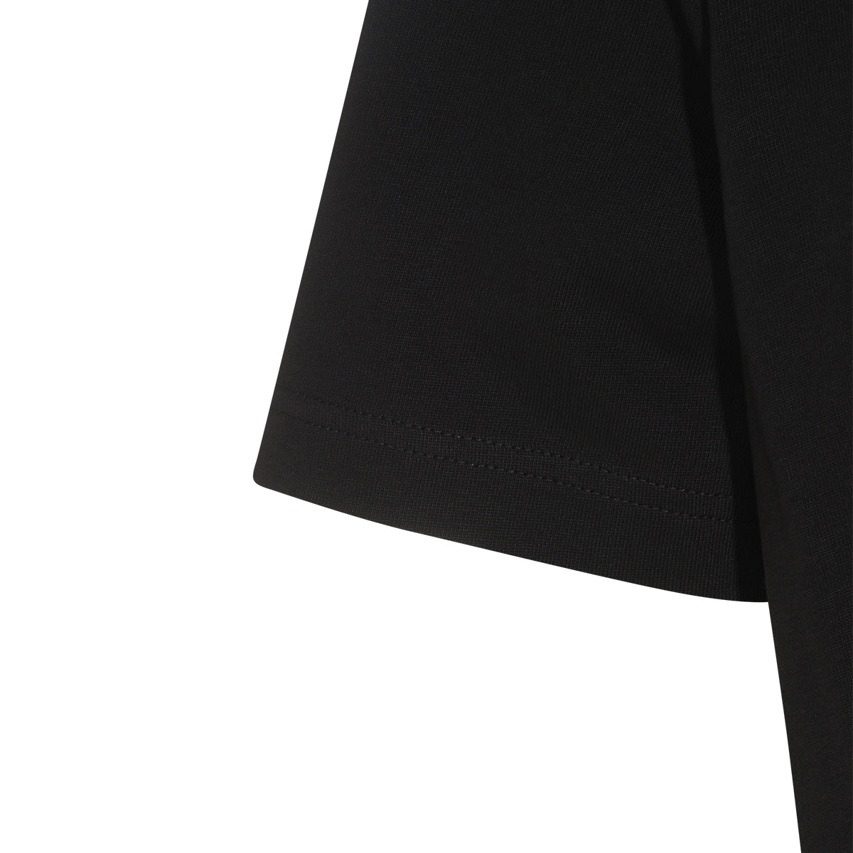 BLACK COTTON LOGO PATCH T-SHIRT