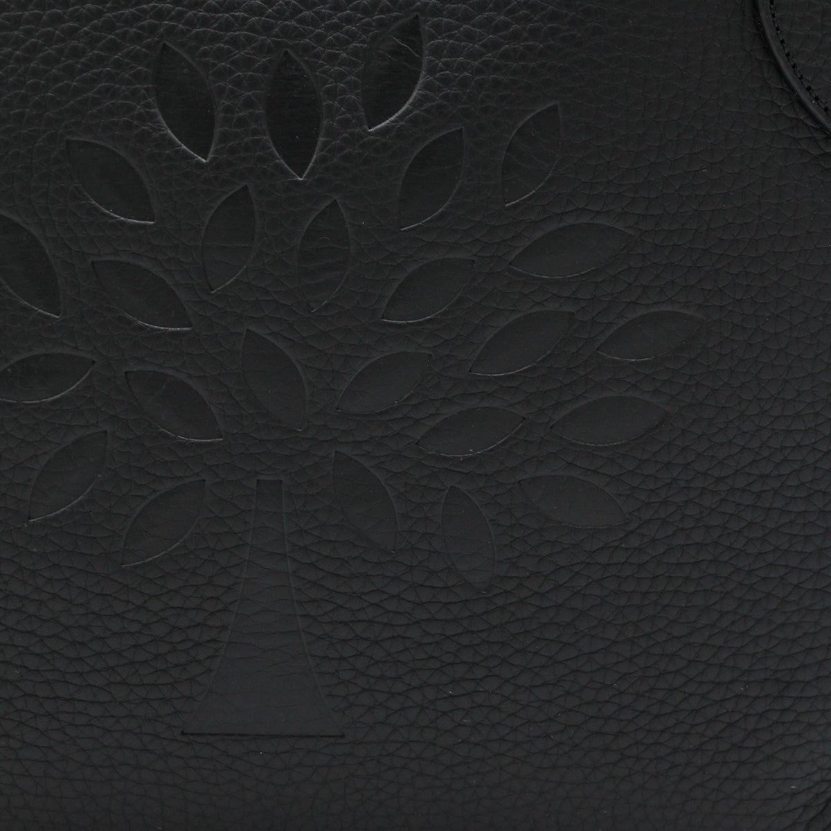 BLACK LEATHER TREE TOTE