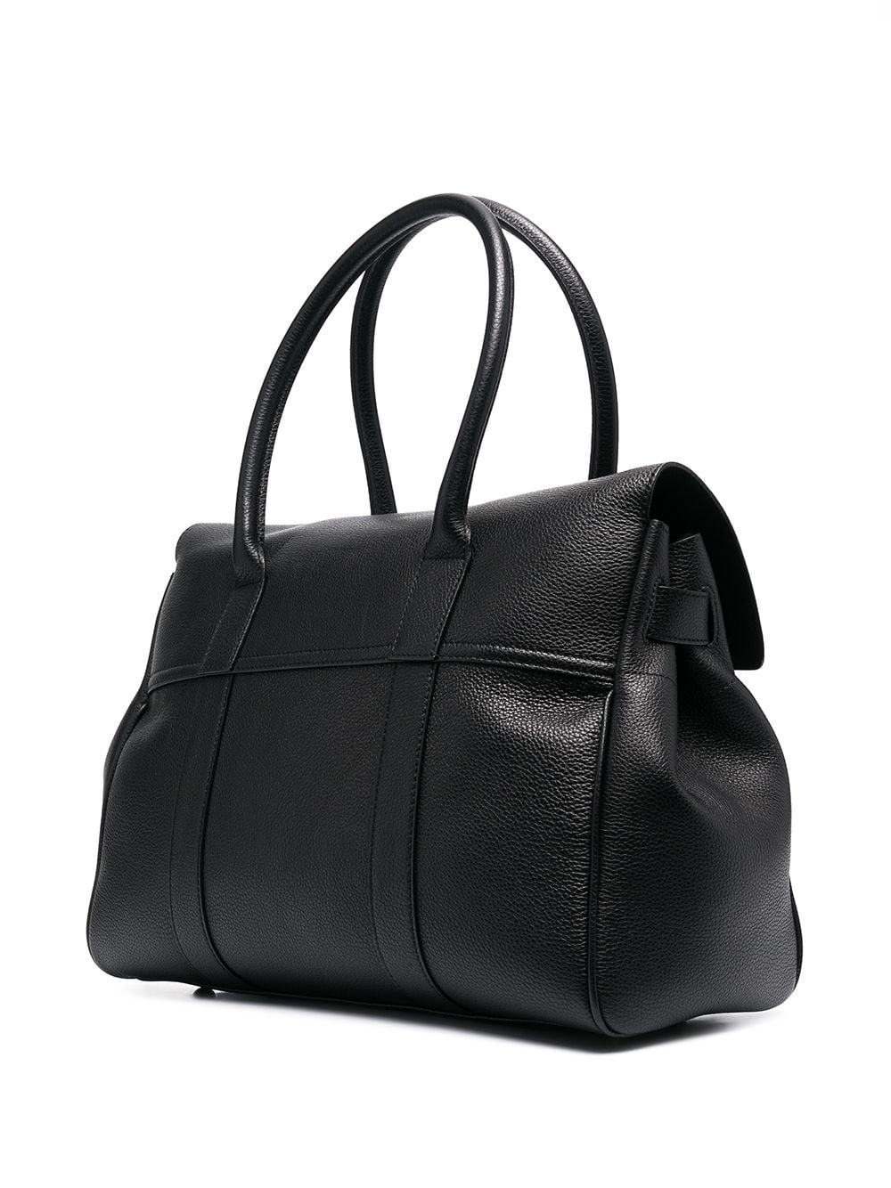 BLACK LEATHER BAYSWATER TOP HANDLE BAG