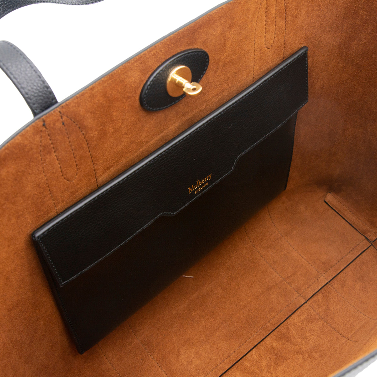 BLACK LEATHER TOTE BAG