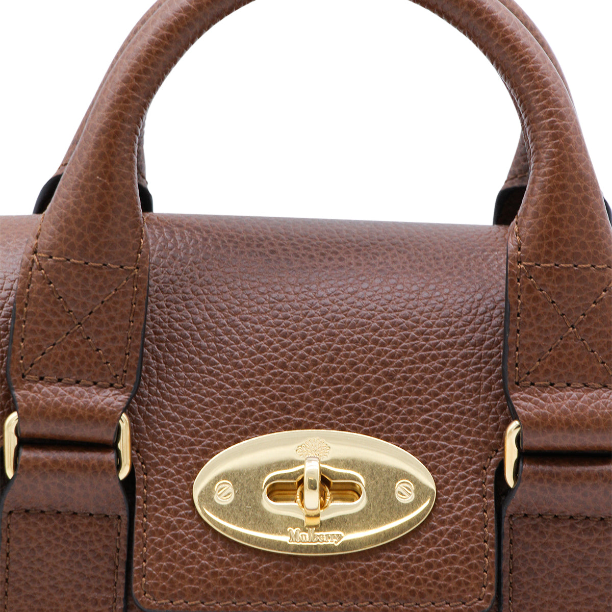 BROWN MINI HERITAGE TOP HANDLE BAG