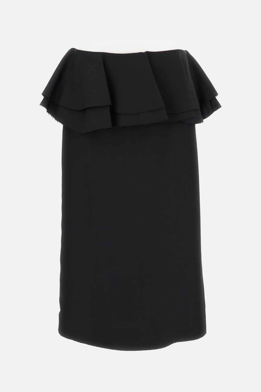 MIDI SKIRT WITH RUFFLED WAIST