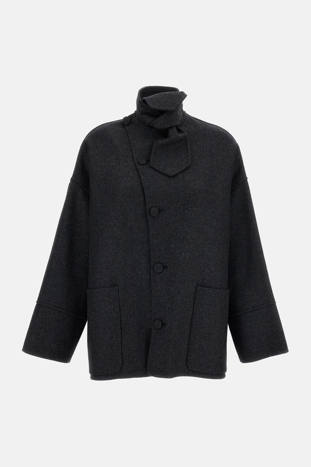 SCARF COLLAR WOOL JACKET