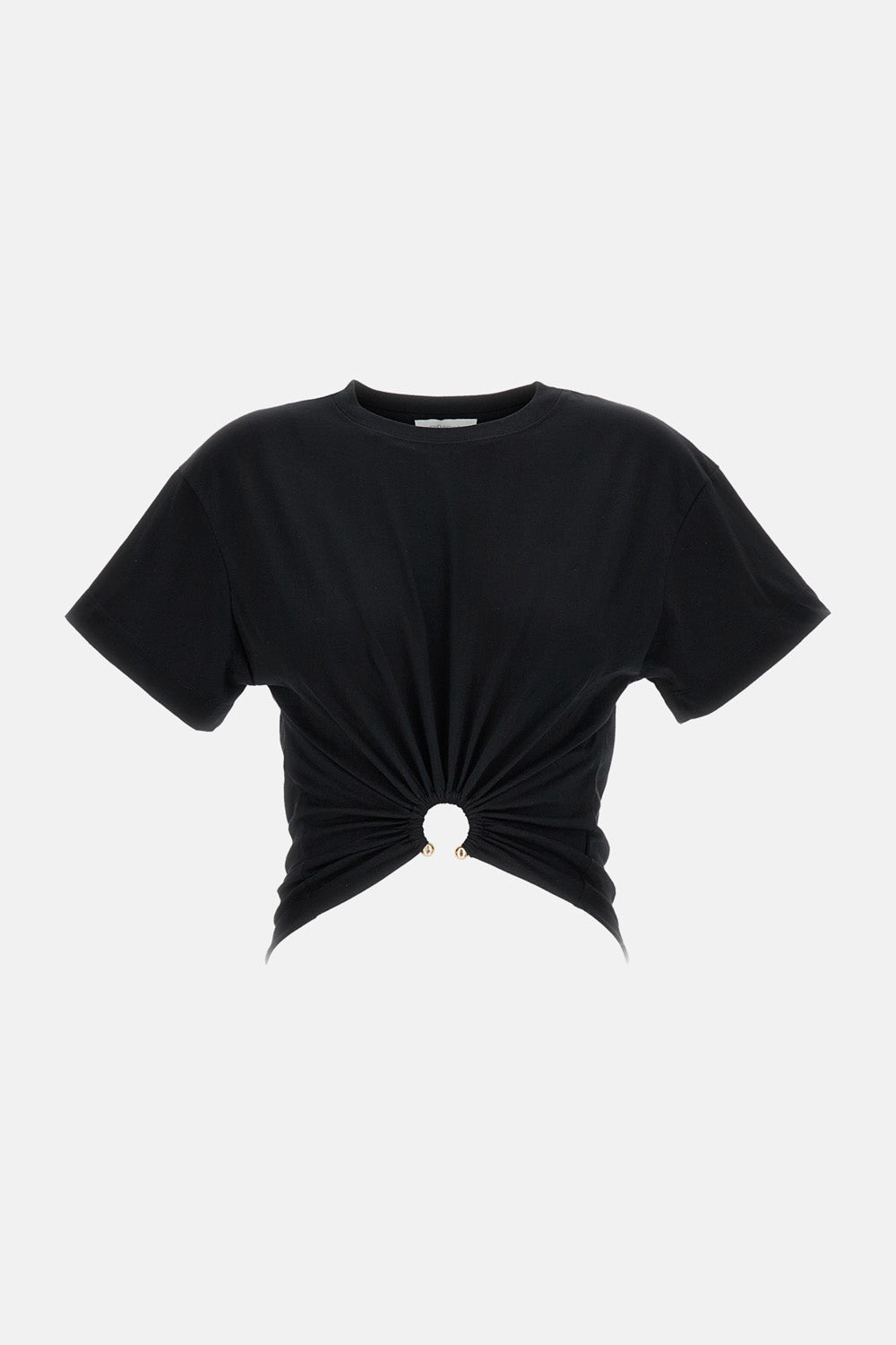 BLACK T-SHIRT WITH PIERCING