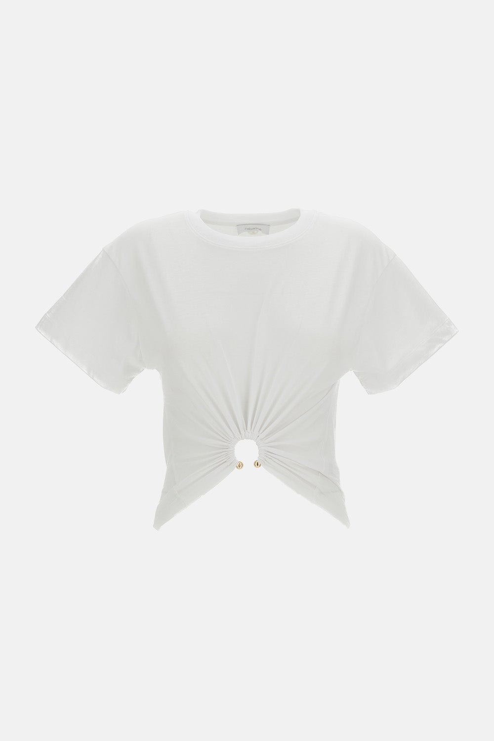 WITHE T-SHIRT WITH PIERCING
