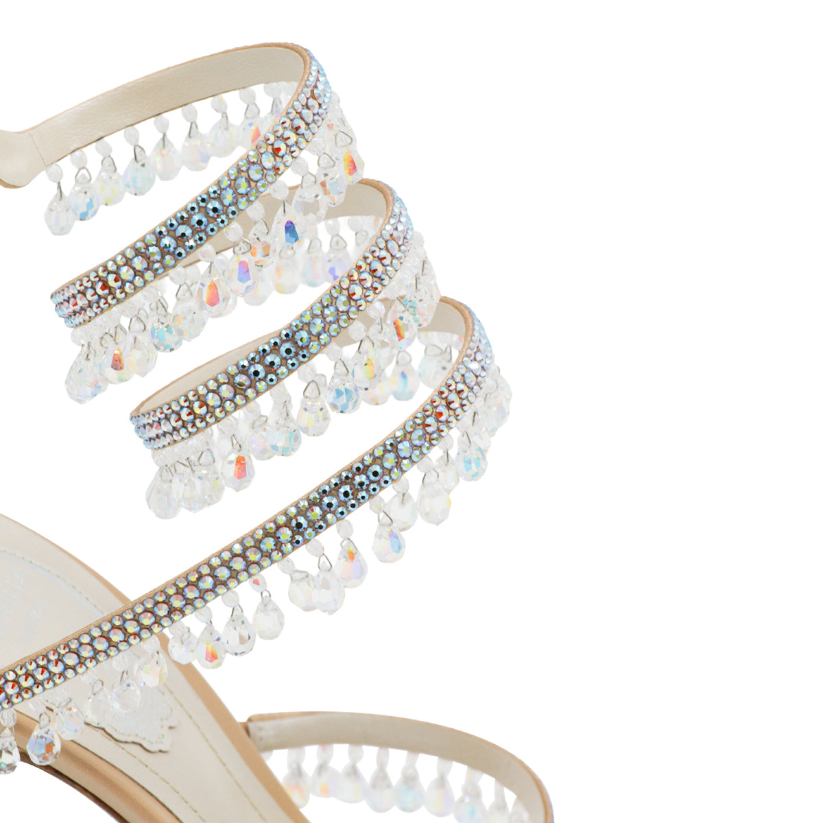 BEIGE LEATHER CLEO HIGH HEEL SANDALS