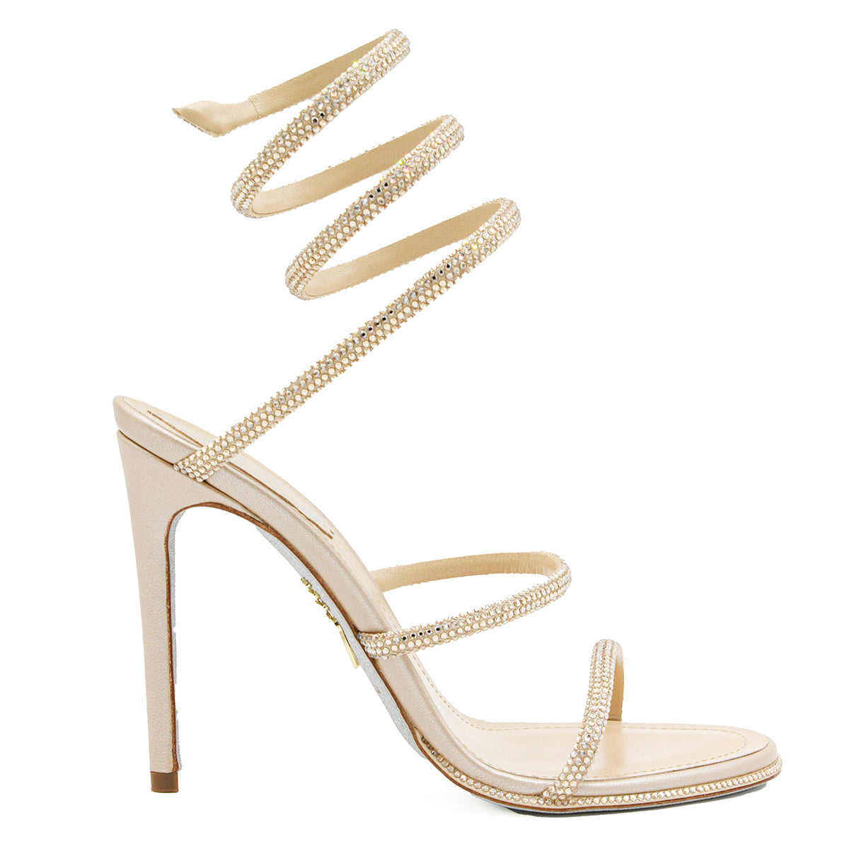 GOLD LEATHER CLEO STILETTO HIGH HEEL SANDALS