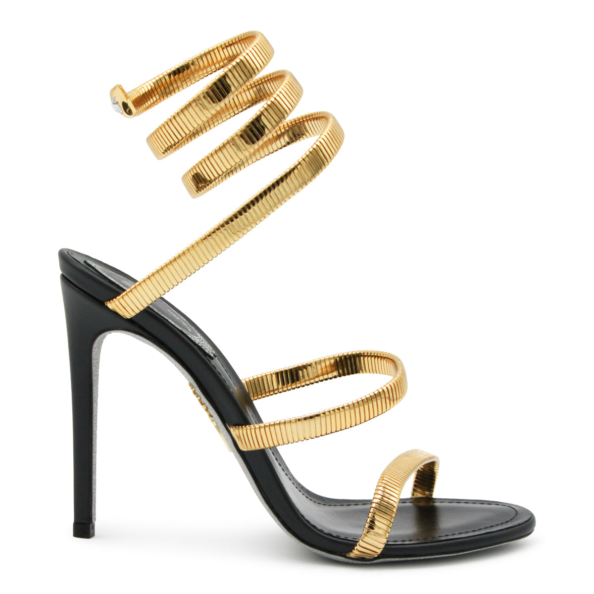 BLACK AND GOLD SANDALS