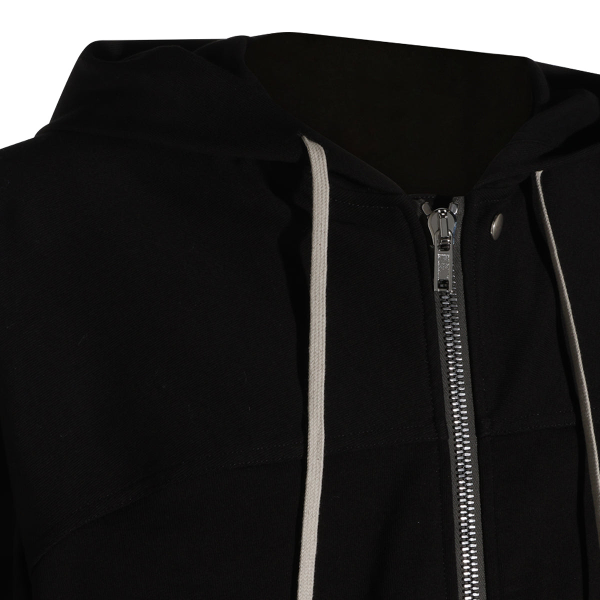 BLACK COTTON WINDBREAKER SWEATSHIRT