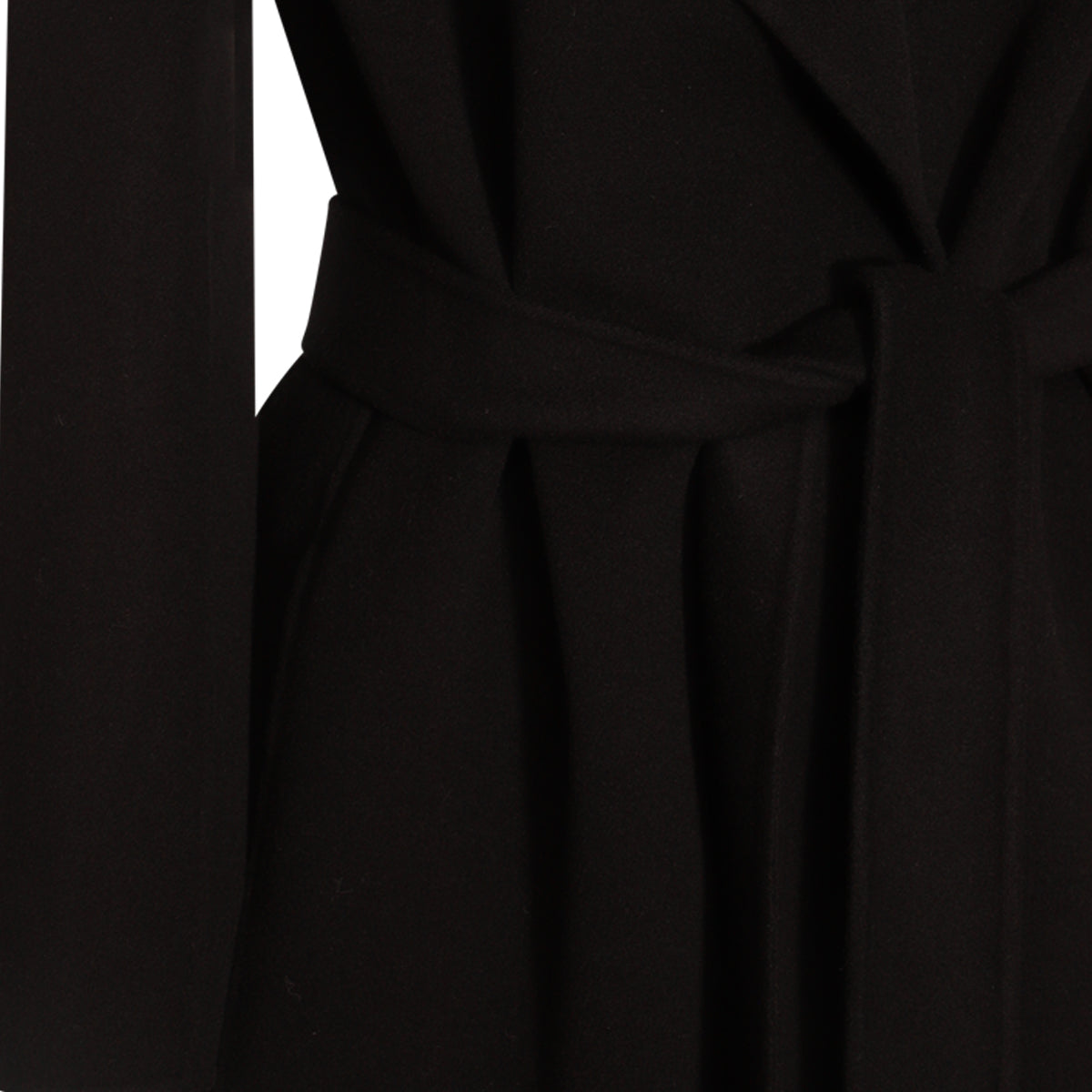 BLACK VIRGIN WOOL POLDO LONG COAT