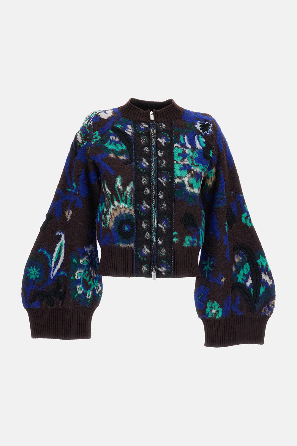 FLORAL JACQUARD KNIT BLOUSON