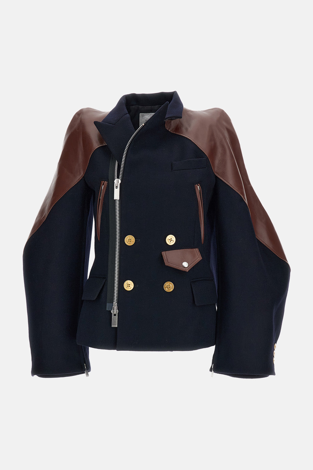 LEATHER X WOOL MELTON JACKET