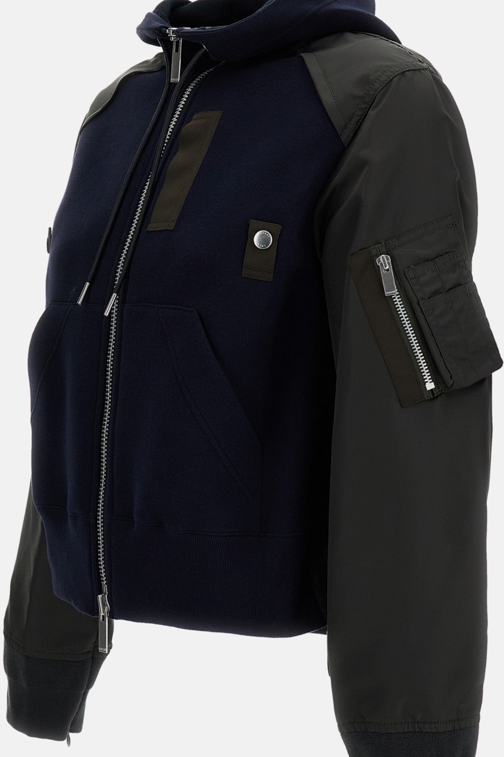 SPONGE SWEAT X NYLON TWILL HOODIE