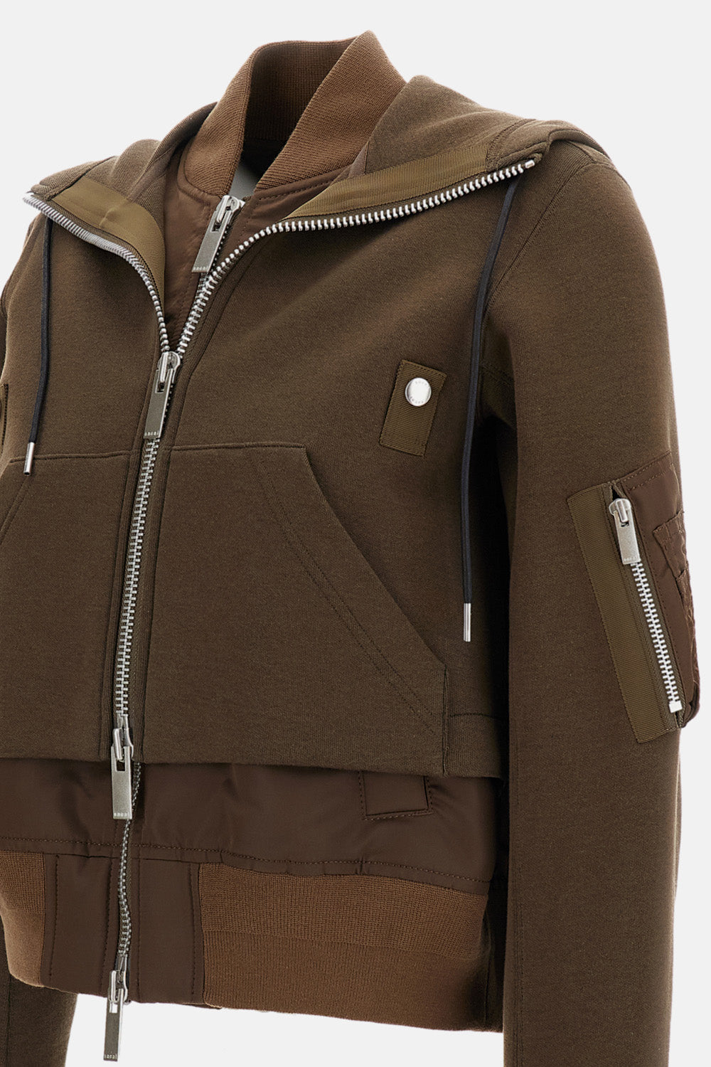 BOMBER-STYLE HOODED SWEATSHIRT