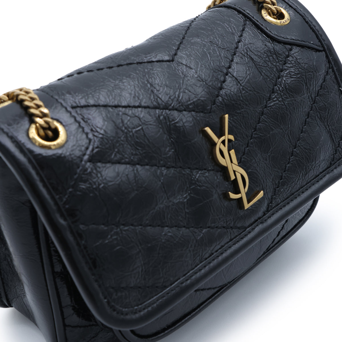 BLACK LEATHER NIKI MINI SHOULDER BAG