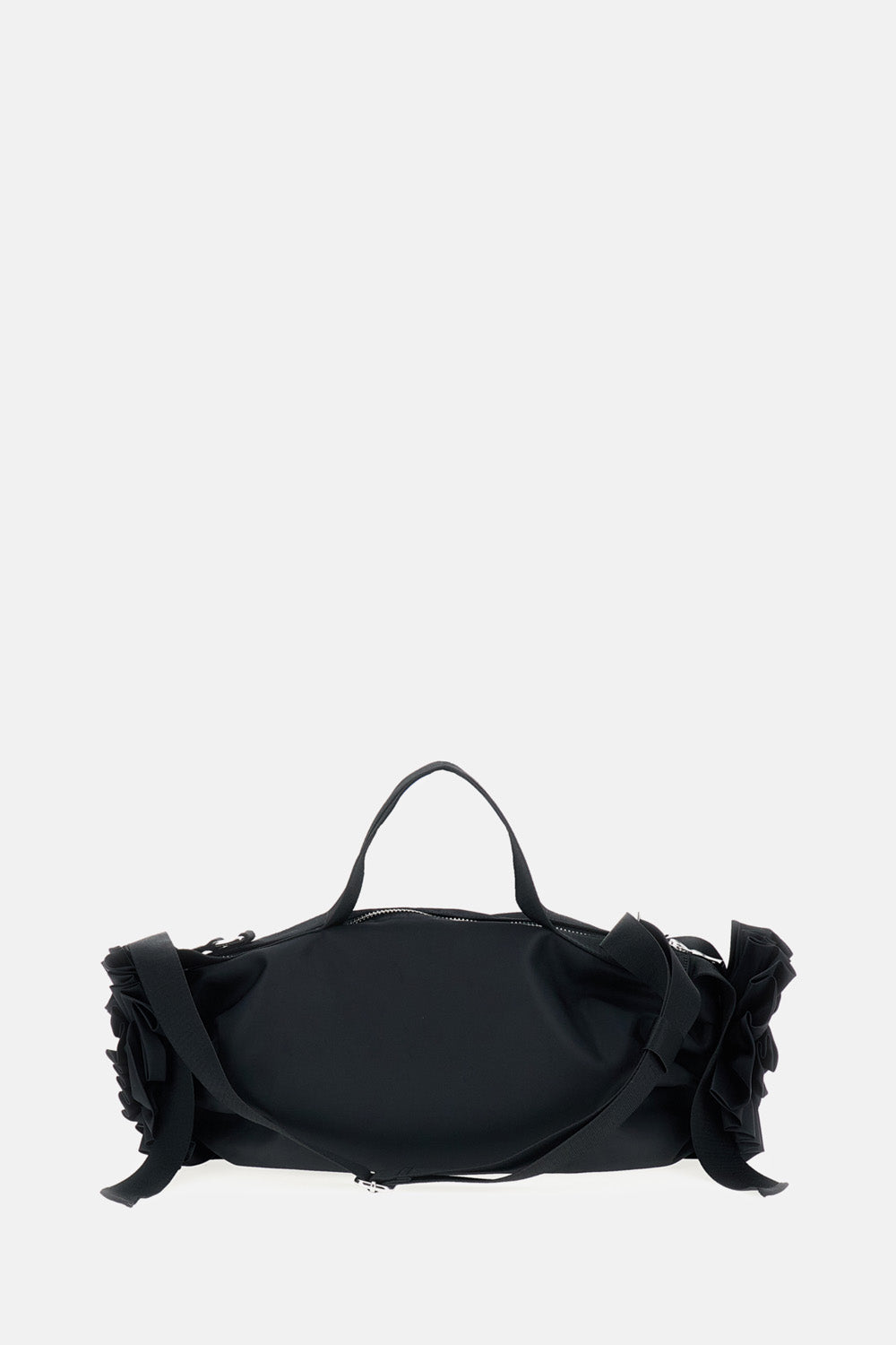 LARGE DOUBLE RIBBON ROSETTE BAG WITH EMBROIDERY