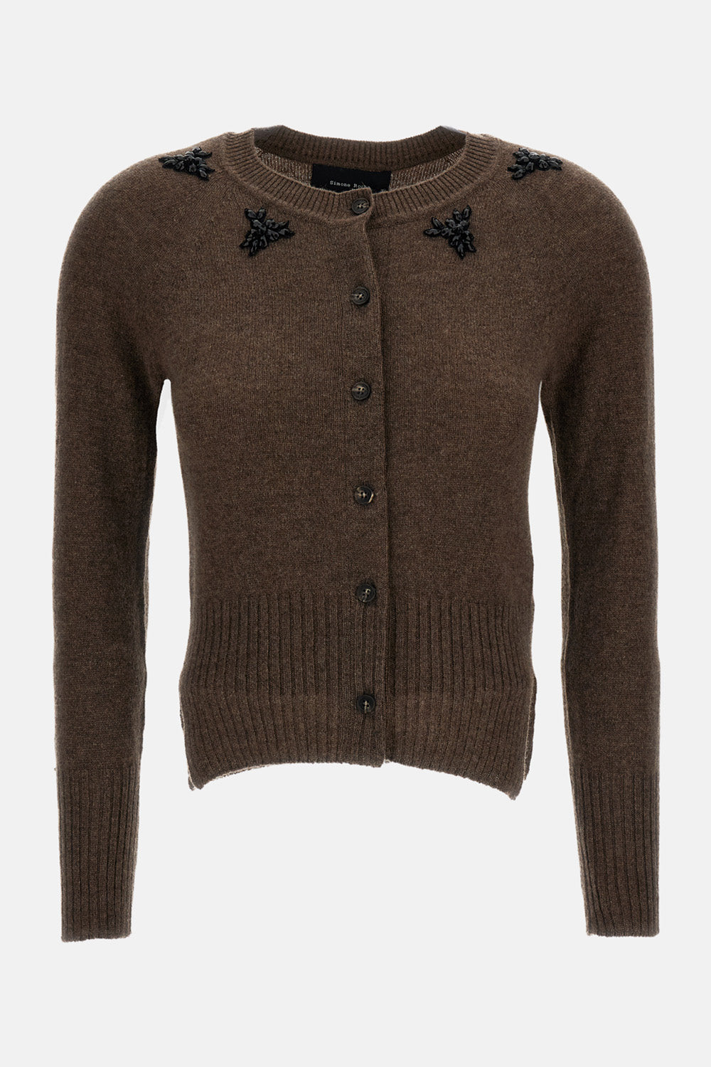 RELAXED CASHMERE CARDIGAN W/ EMB