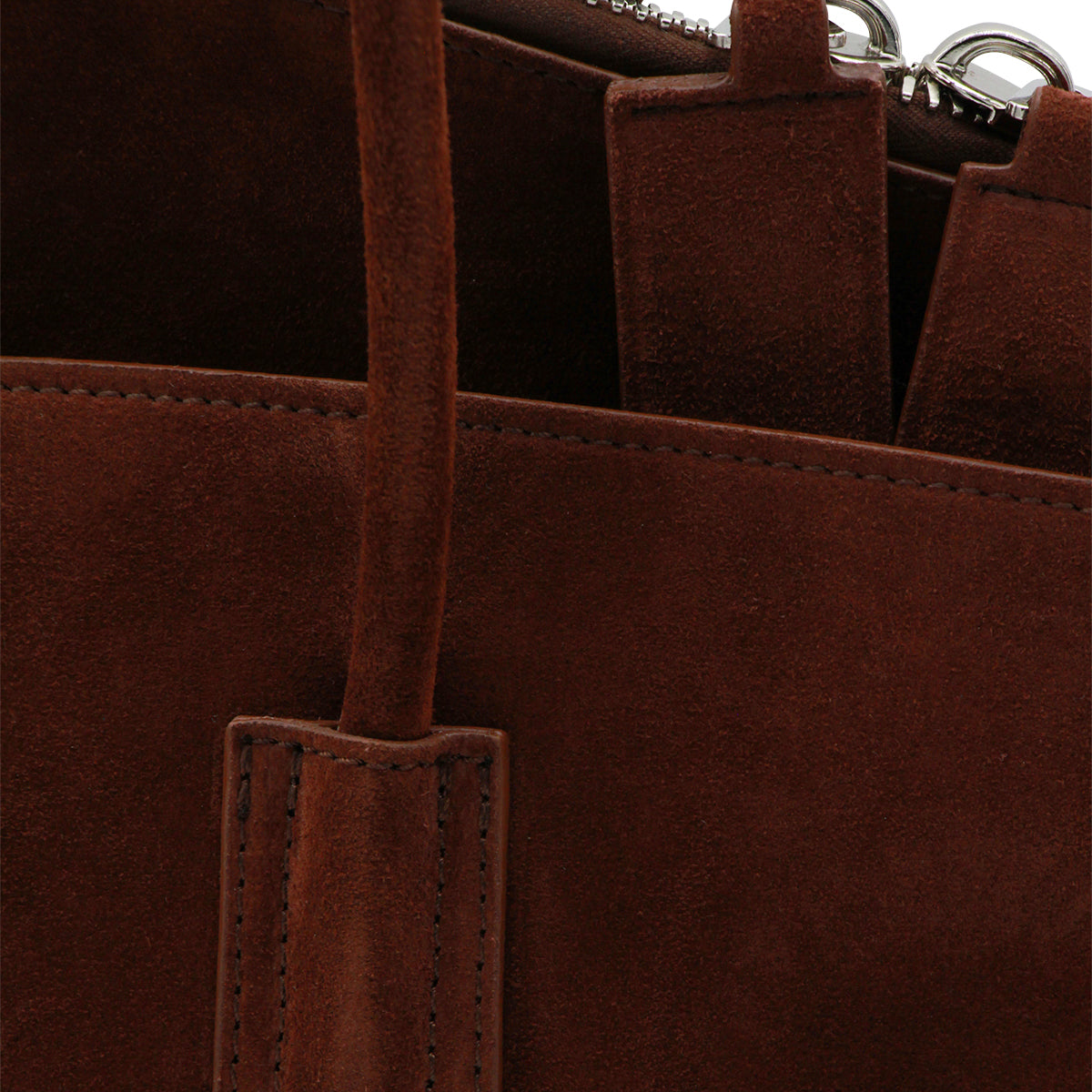 BROWN LEATHER TOP HANDLE BAG