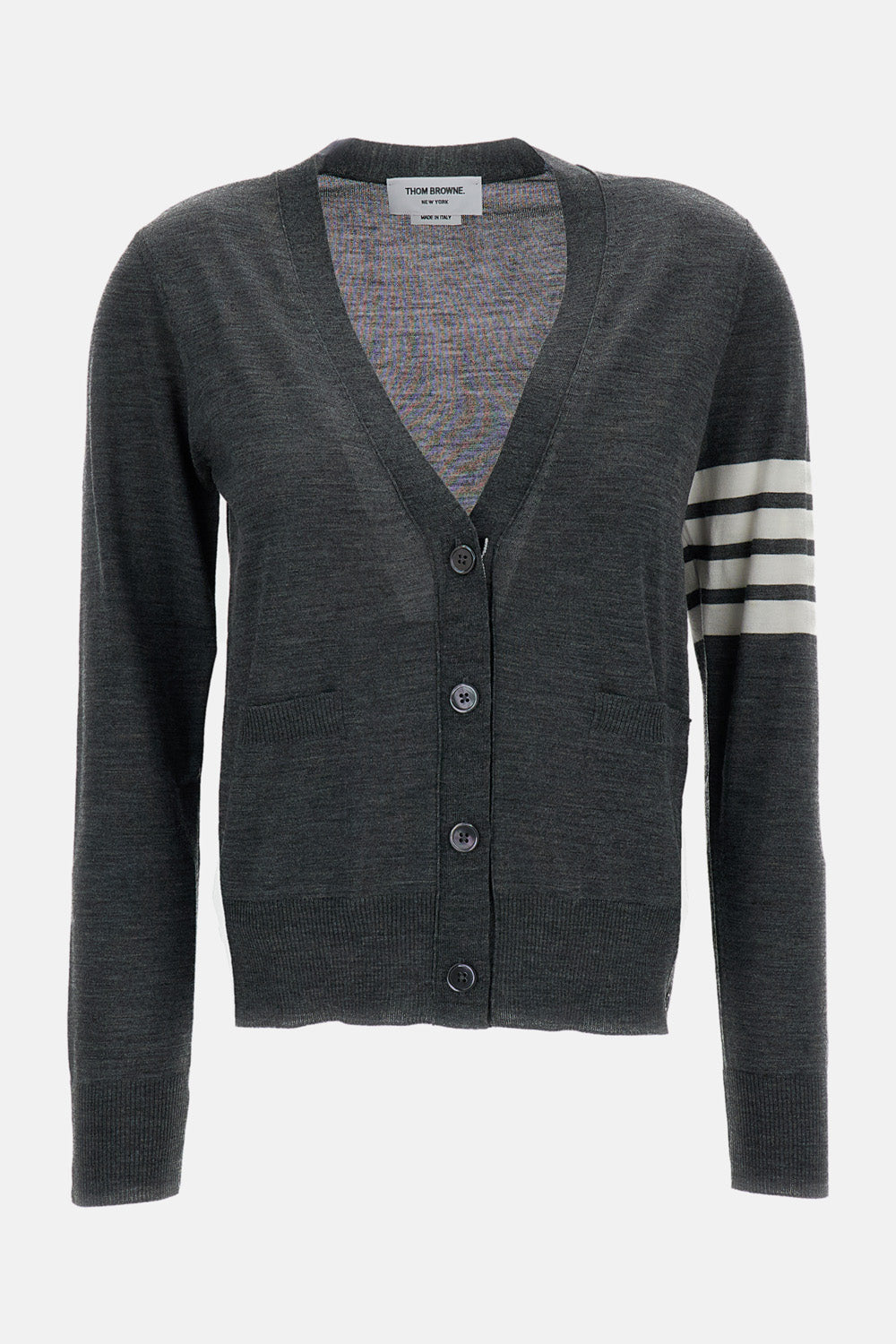 V-NECK CARDIGAN W/ 4 BAR