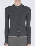 RIB-STITCH MERINO WOOL CARDIGAN