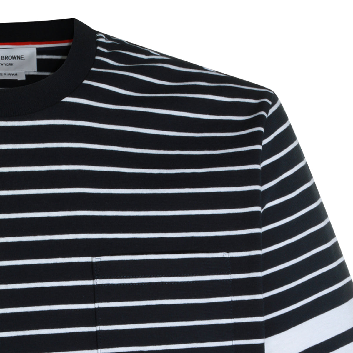 NAVY AND WHITE COTTON T-SHIRT
