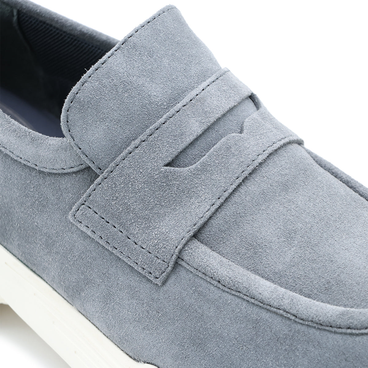 GREY SUEDE CHUNKY LOAFERS