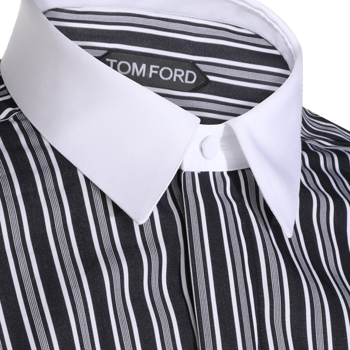 WHITE AND BLACK COTTON STRIPED SHIRT