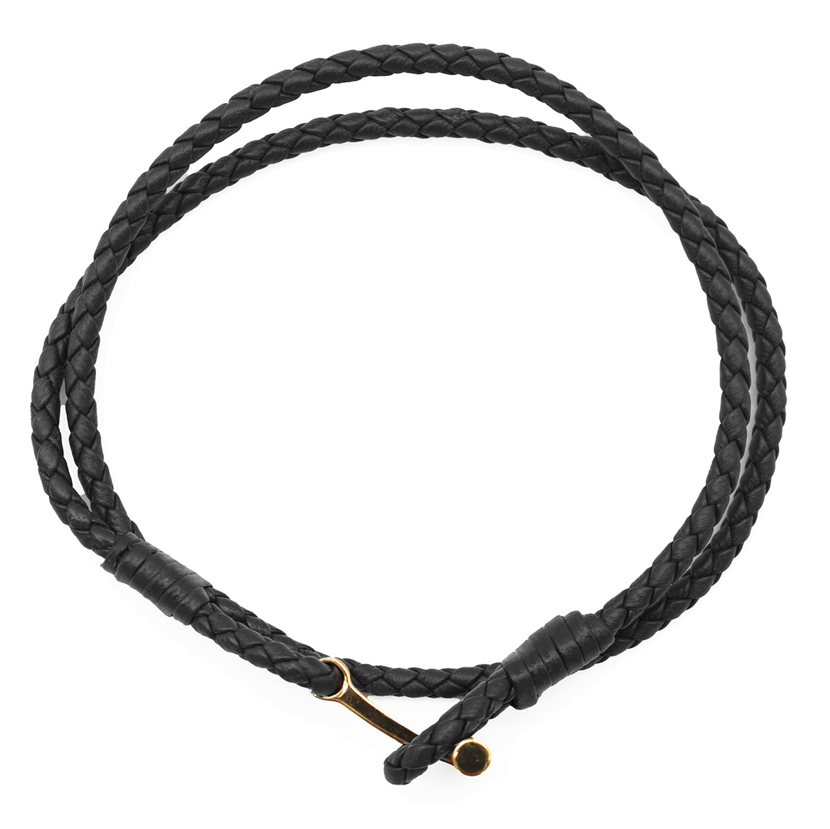 BLACK AND GOLD LEATHER BRACELET