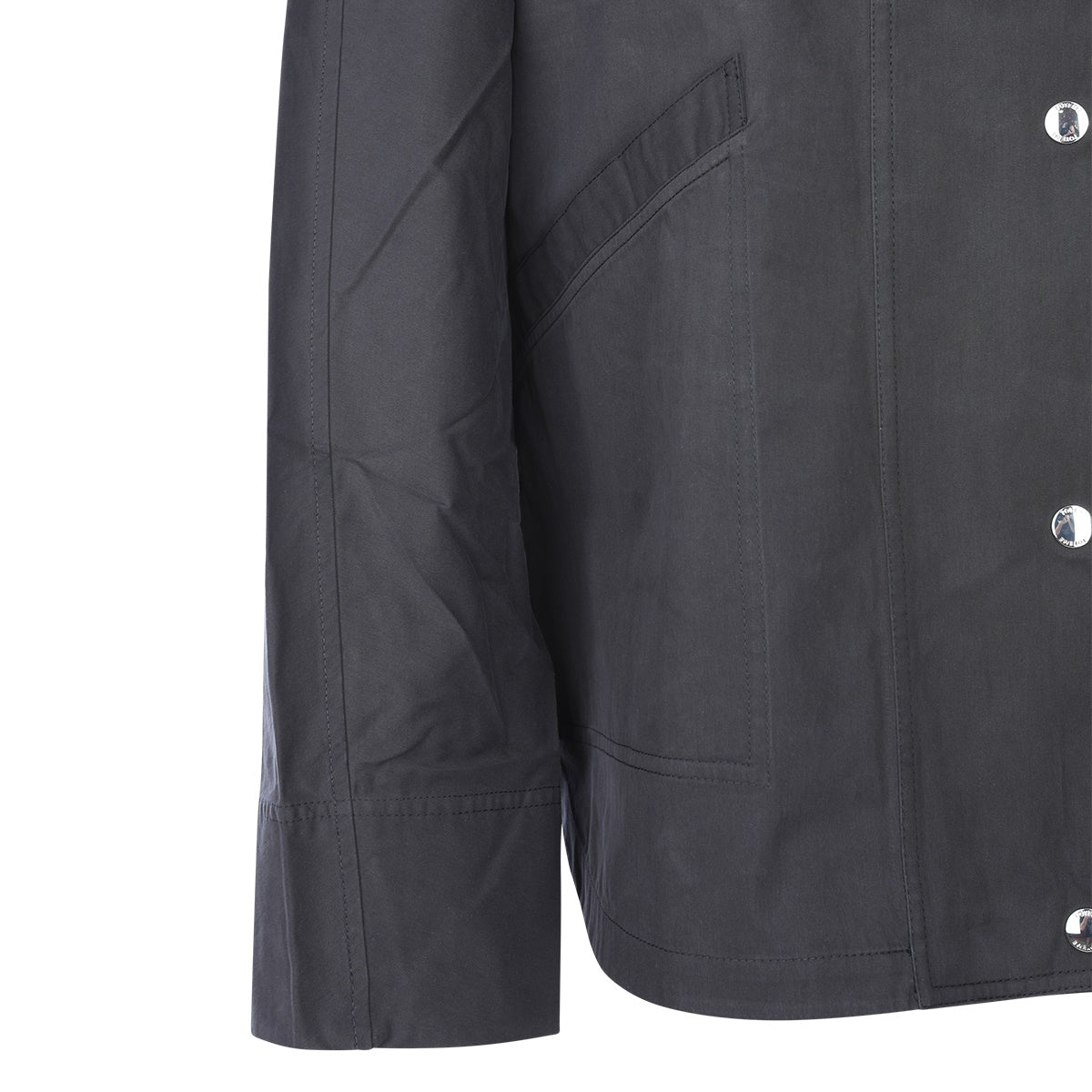 BLACK COTTON BLEND SUMMER PARACHUTE CASUAL JACKET