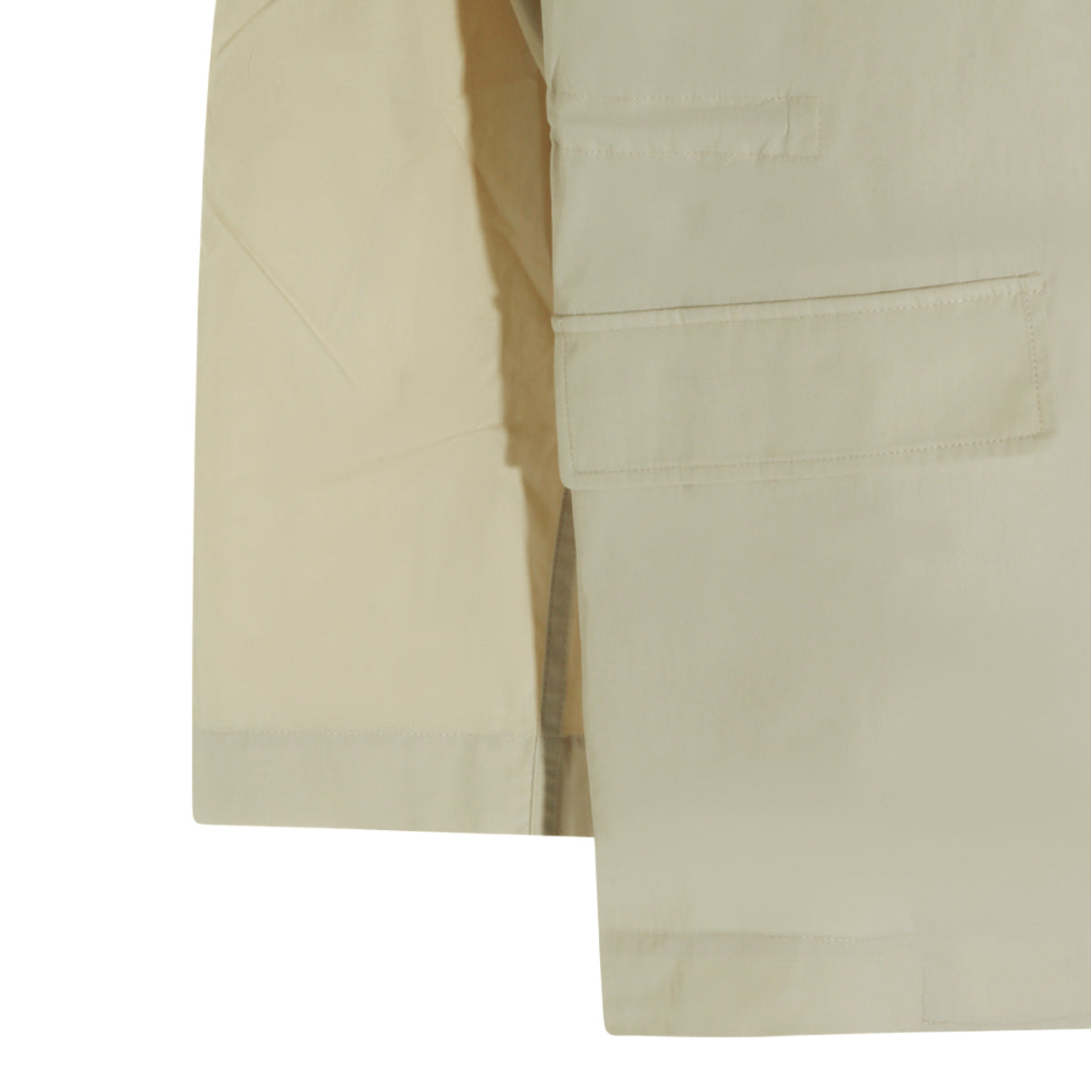 OYSTER COTTON BLEND COLLARED DRAWSTRING TRENCH COAT