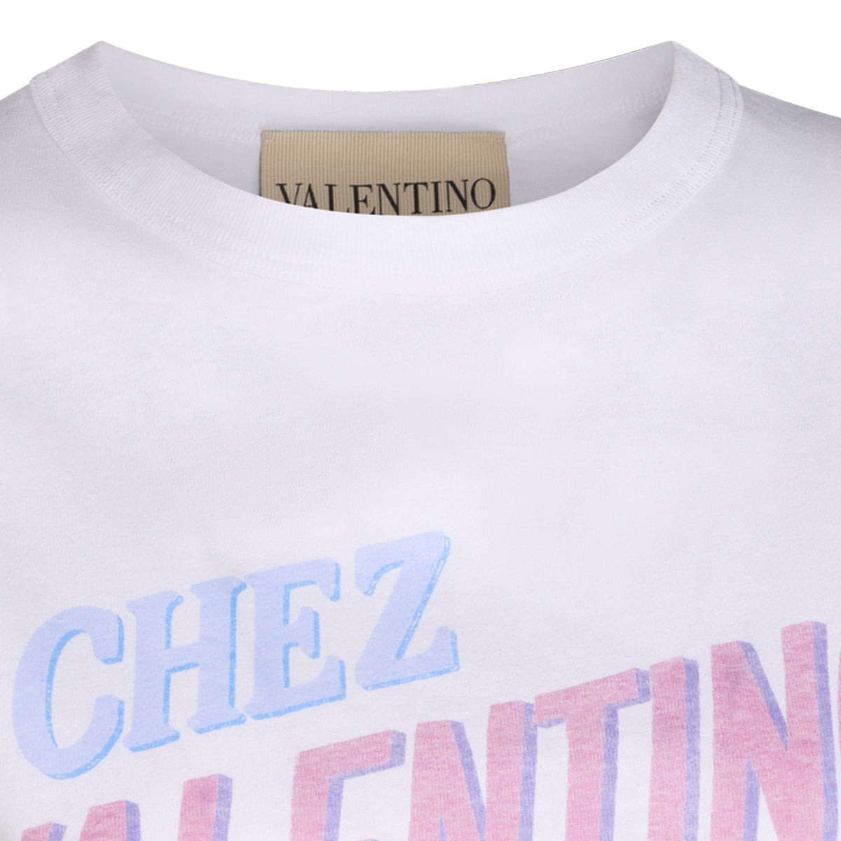 WHITE COTTON CHEZ VALENTINO 1960 T-SHIRT
