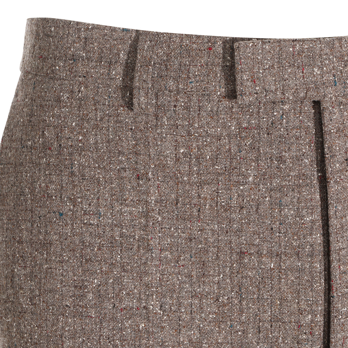 SAND WOOL AND SILK BLEND TAILORED PANTS