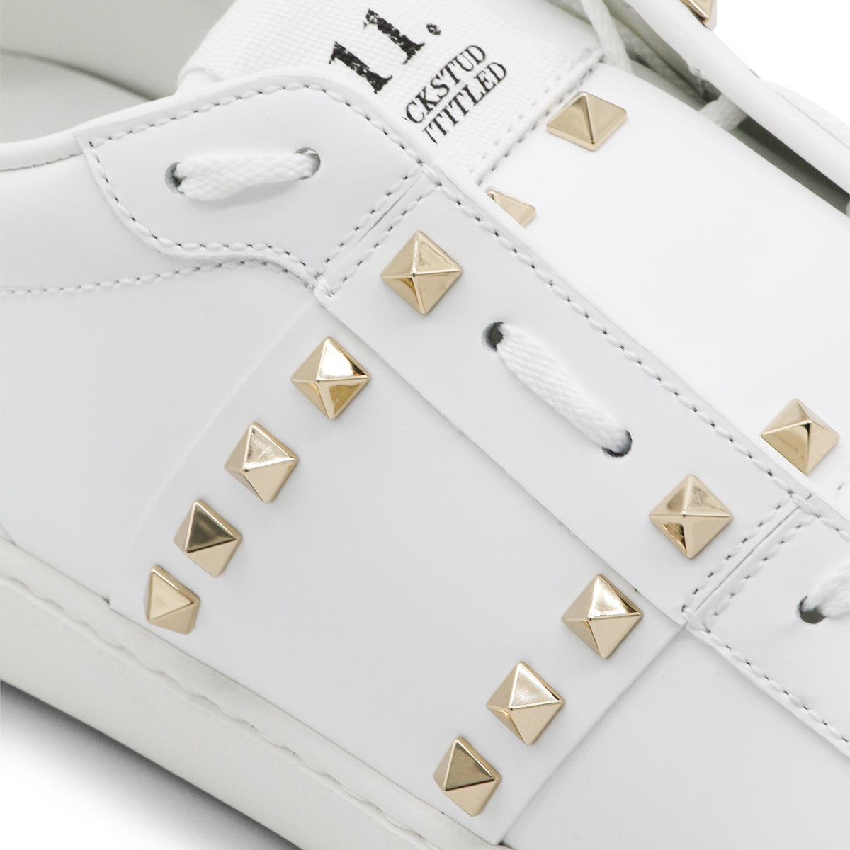 WHITE LEATHER ROCKSTUD UNTITLED SNEAKERS