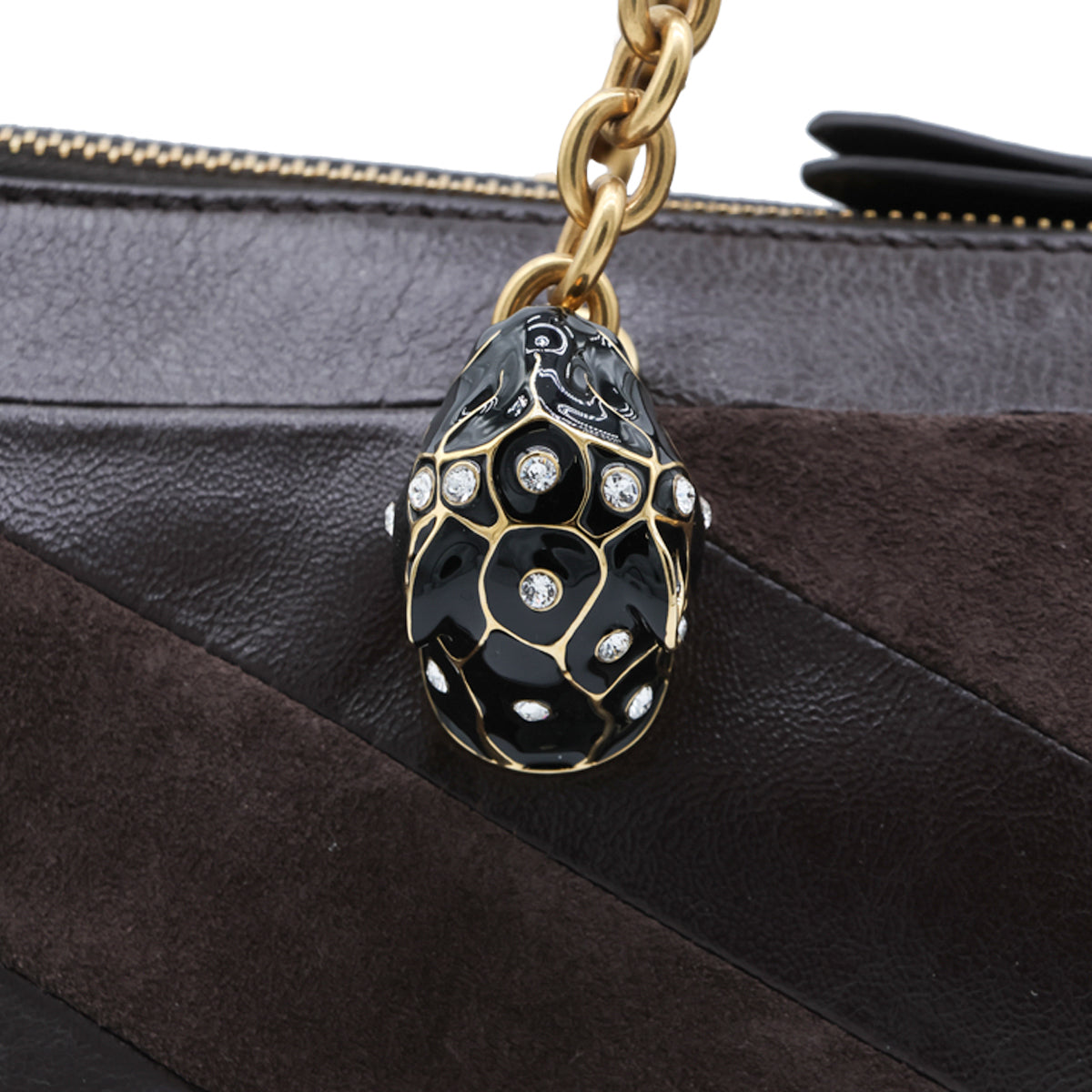 DARK BROWN LEATEHR PANTHERA SHOULDER BAG