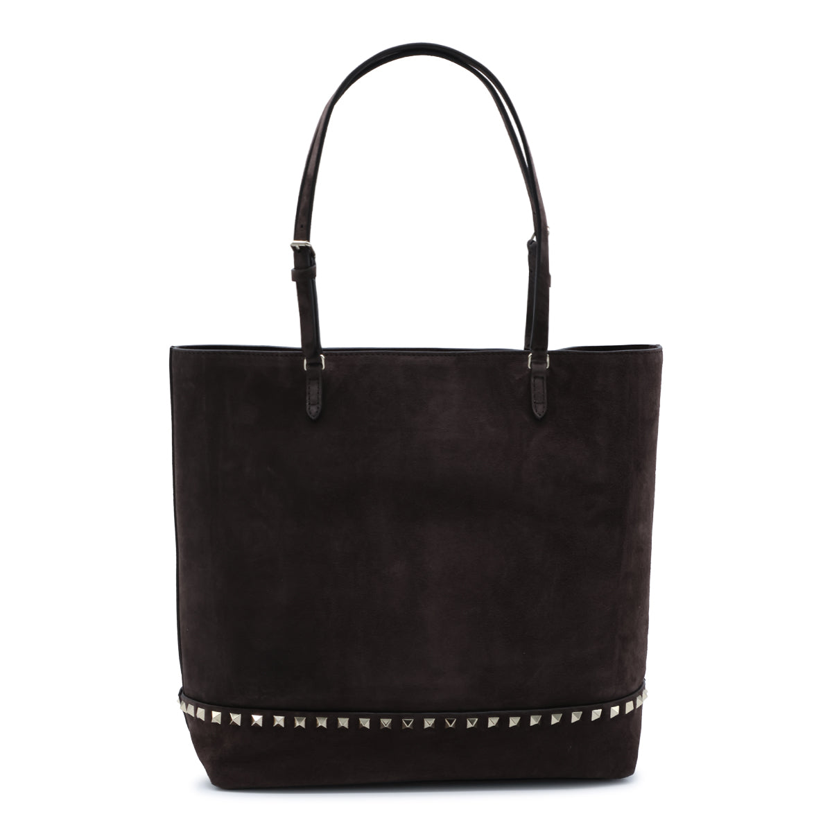 BROWN SUEDE ROCKSTUD TOTE