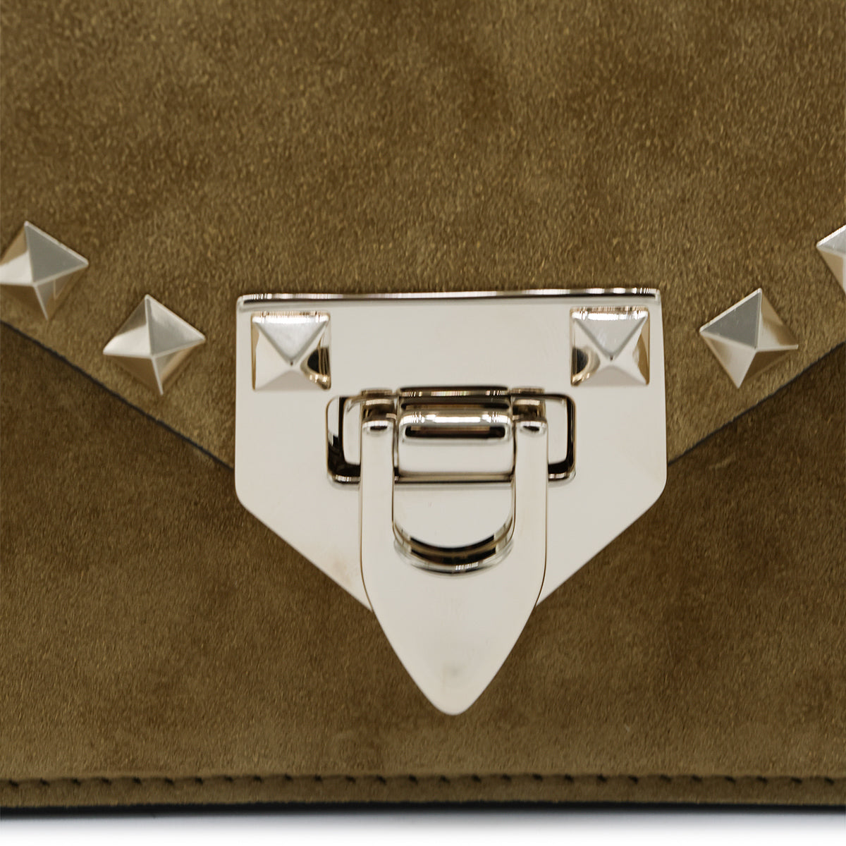 HAVANA BEIGE SUEDE ROCKSTUD SHOULDER BAG