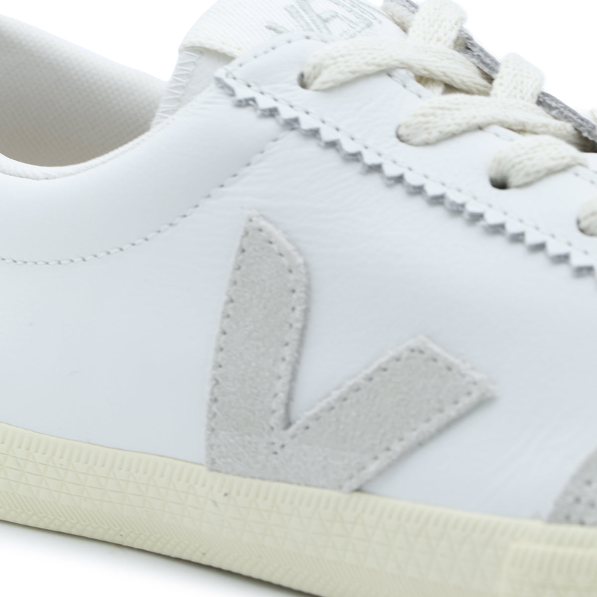 WHITE AND NATURAL VOLLEY O T LEATHER SNEAKERS