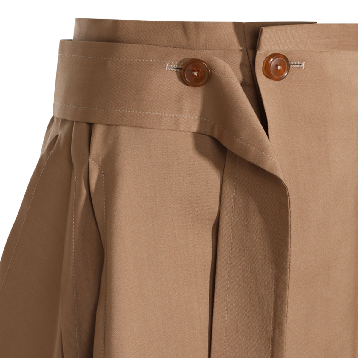 CAMEL WOOL MINI SKIRT