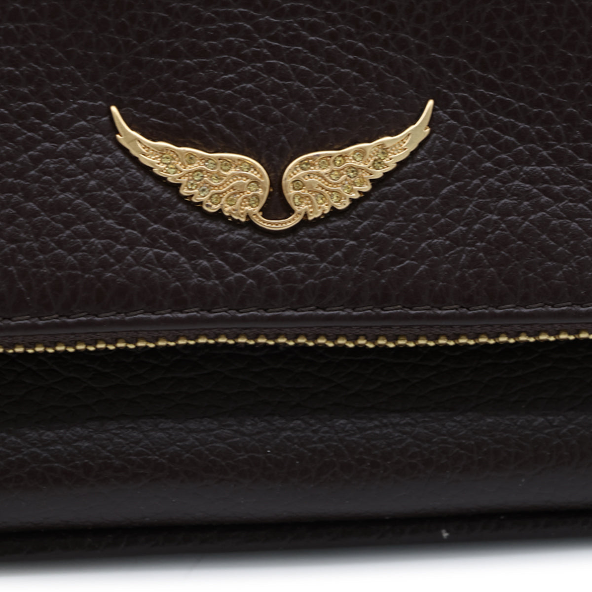 BROWN LEATHER ROCK NANO SHOULDER BAG