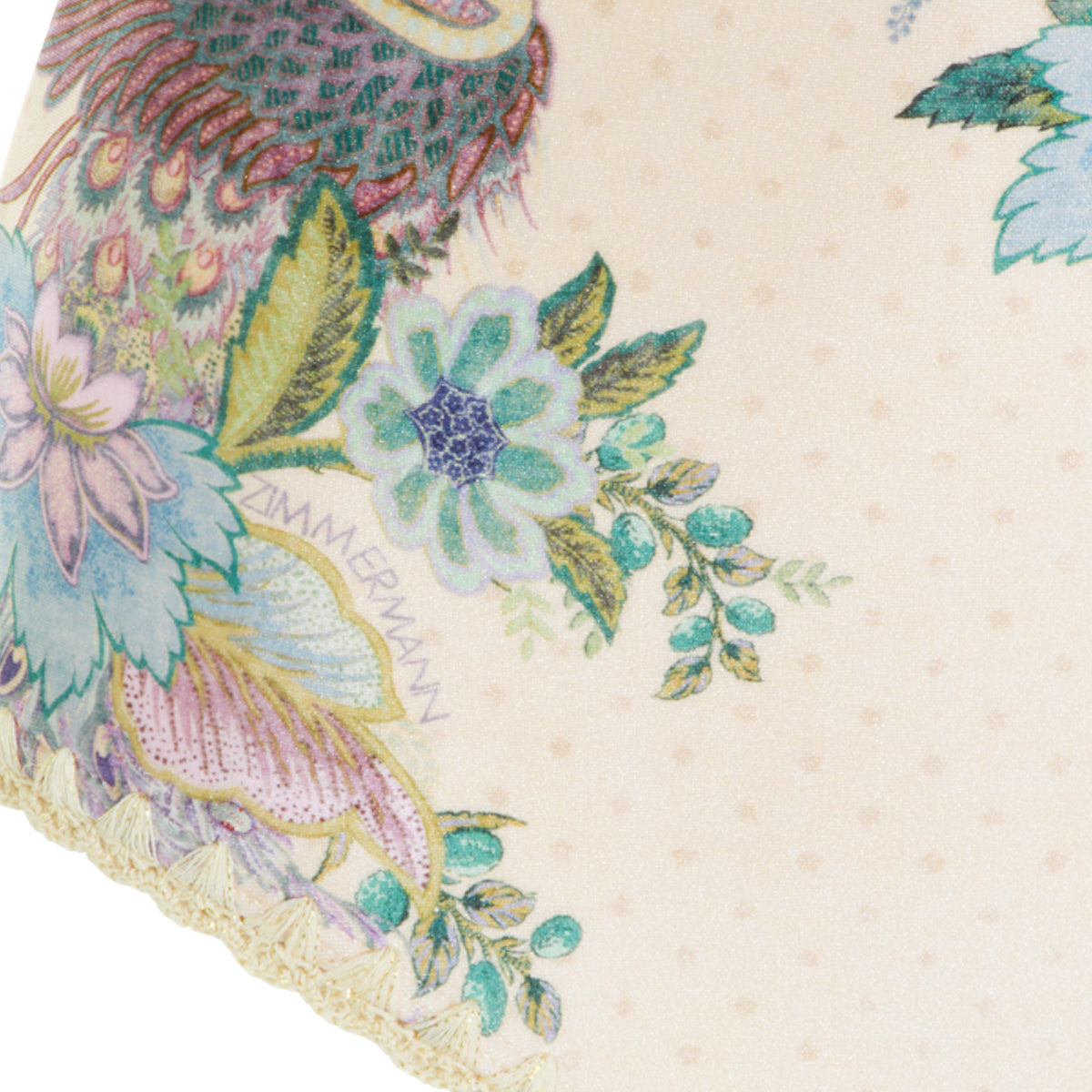 CREAM SCARF FLORAL ONE PIECE BEACHWEAR