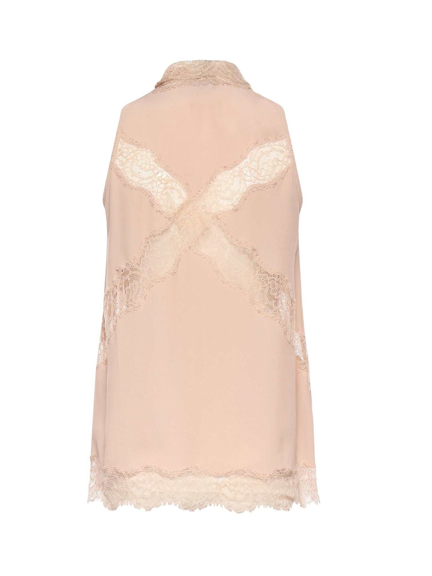 Top con scollo all'americana e pizzo