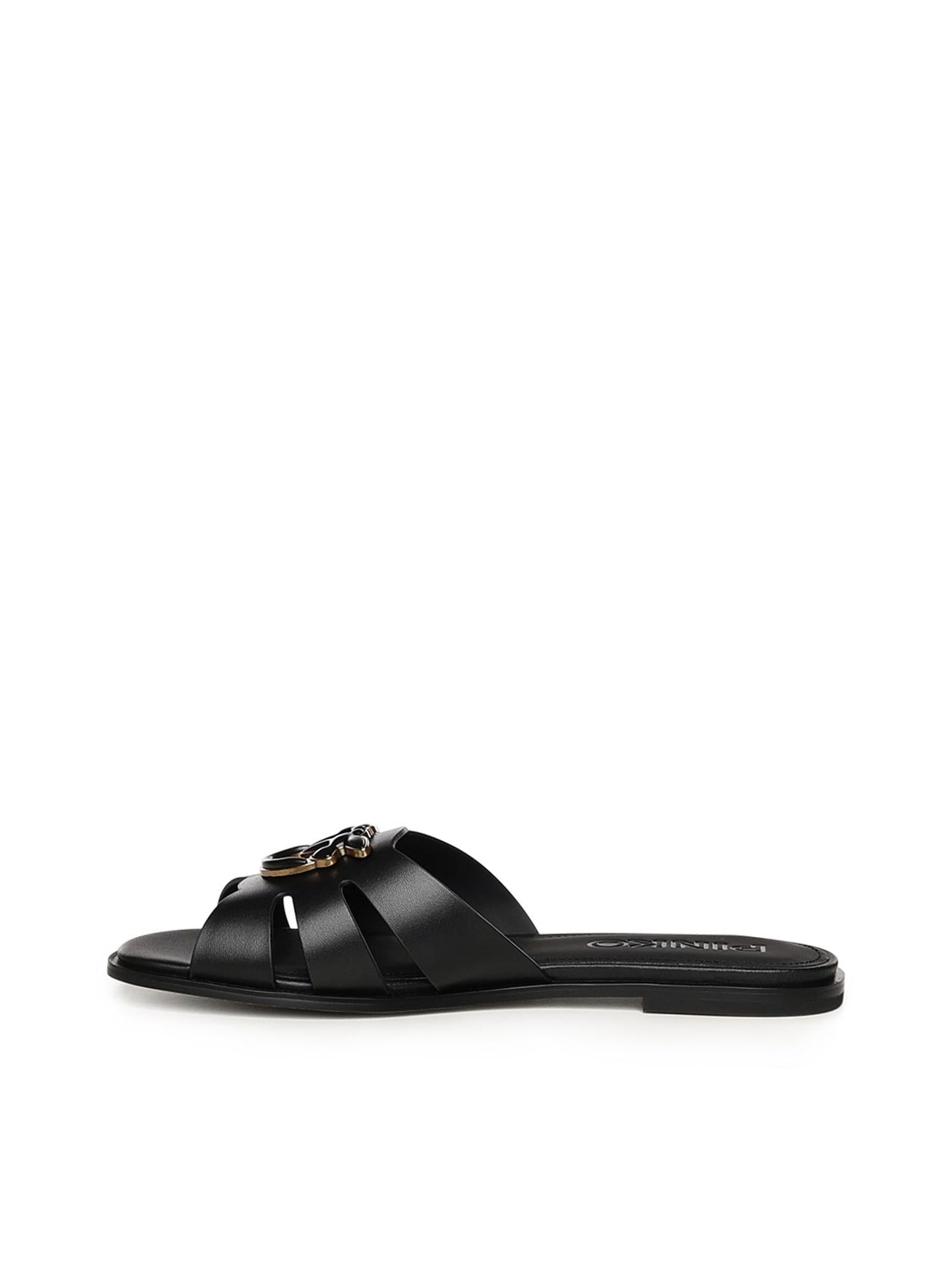 Slipper in pelle con logo