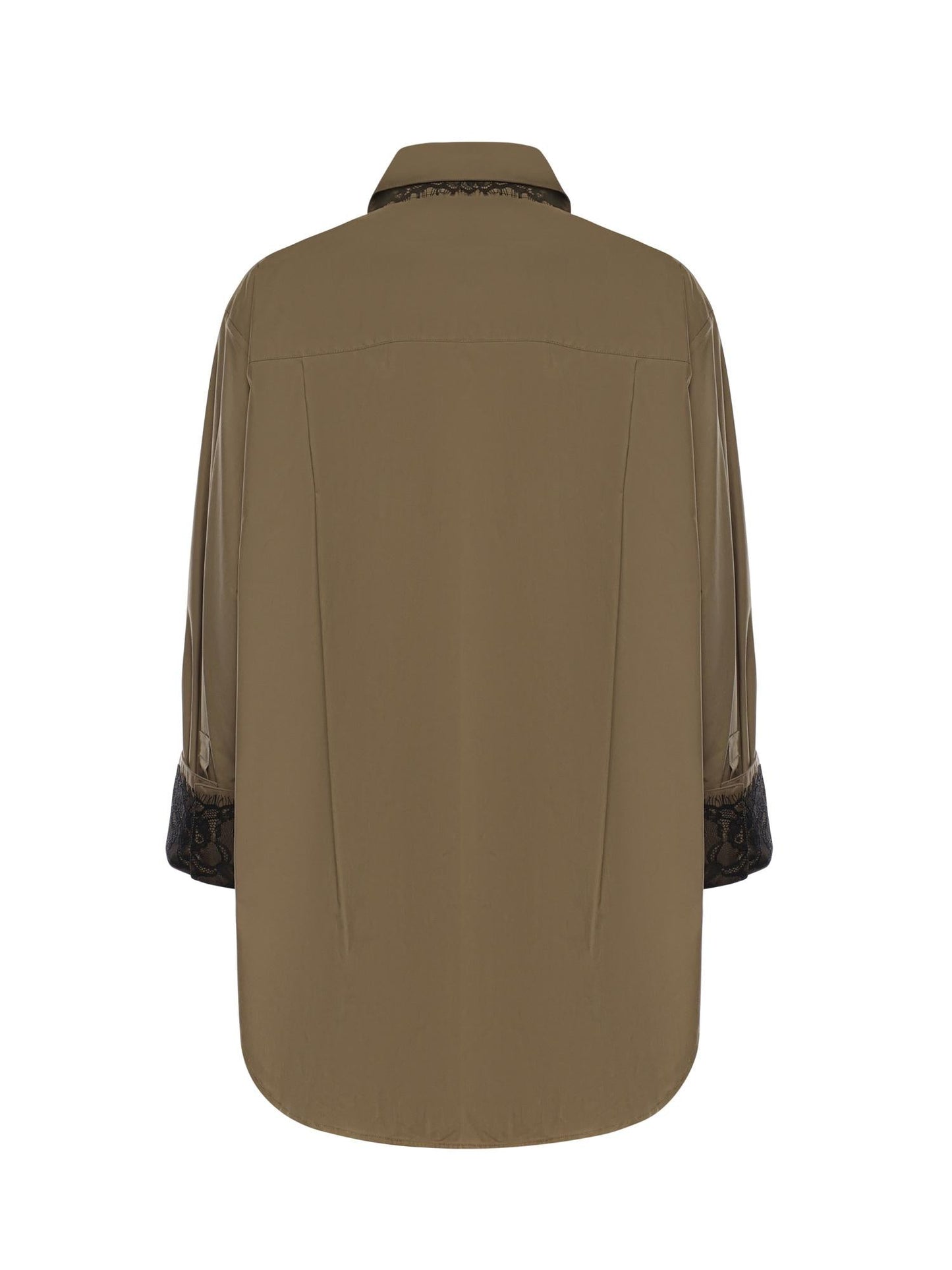 Camicia in popeline con dettagli in pizzo