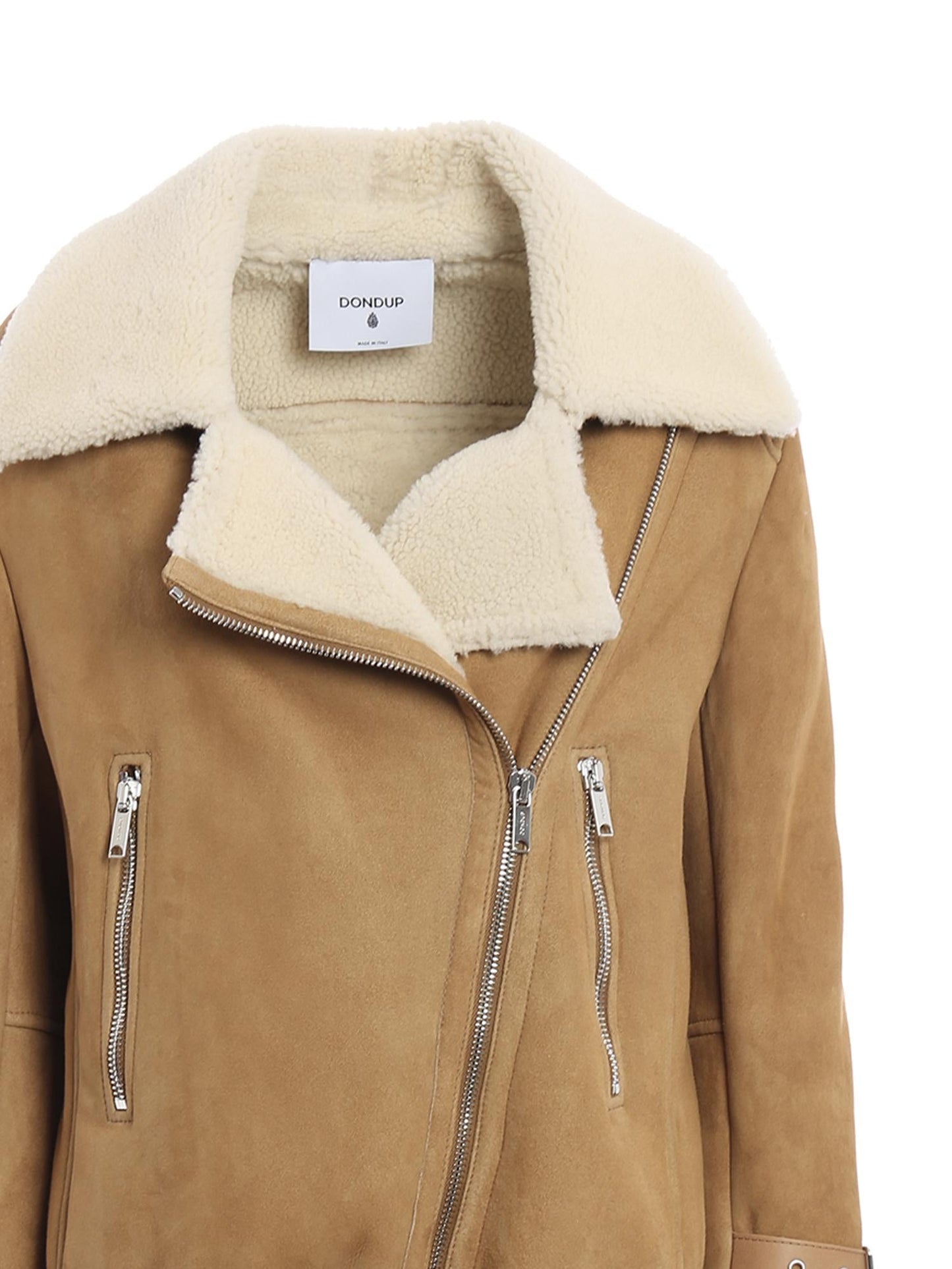 Giacca in suede con shearling